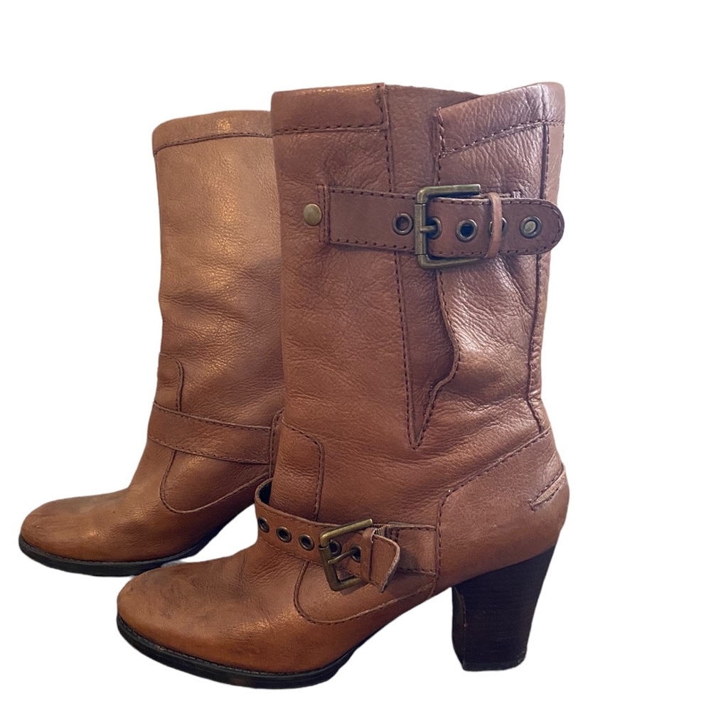 Nine West Brown Leather Heeled Boots